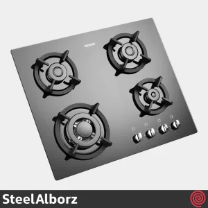 اجاق گاز صفحه ای 4 شعله استیل البرز مدل SteelAlborz G-4652I | بدنه شیشه ای