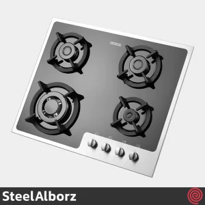 اجاق گاز صفحه ای 4 شعله استیل البرز مدل SteelAlborz G-4652IS | بدنه شیشه ای
