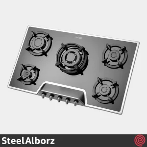 اجاق گاز صفحه ای 5 شعله استیل البرز مدل SteelAlborz G-5951IS | بدنه شیشه ای
