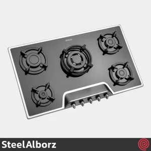 اجاق گاز صفحه ای 5  شعله استیل البرز مدل SteelAlborz G-5951IS | بدنه شیشه ای