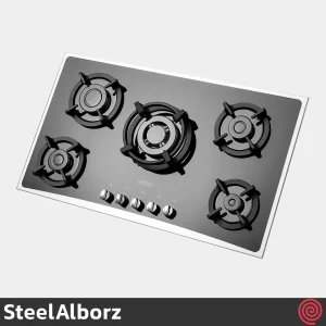 اجاق گاز صفحه ای 5 شعله استیل البرز مدل SteelAlborz G-5954IS | بدنه شیشه ای