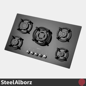 اجاق گاز صفحه ای 5 شعله استیل البرز مدل SteelAlborz G-5954I | بدنه شیشه ای