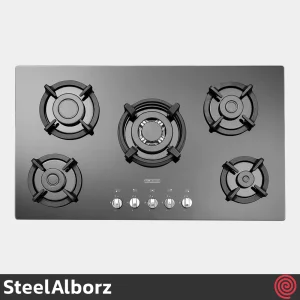 اجاق گاز صفحه ای 5 شعله استیل البرز مدل SteelAlborz G-5954I | بدنه شیشه ای