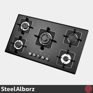 اجاق گاز صفحه ای 5 شعله استیل البرز مدل SteelAlborz G-5960I | بدنه شیشه ای