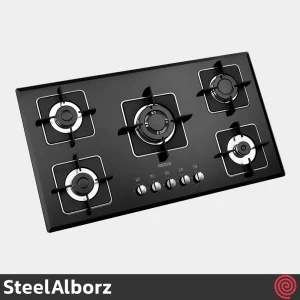 اجاق گاز صفحه ای 5  شعله استیل البرز مدل SteelAlborz G-5960I | بدنه شیشه ای