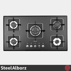 اجاق گاز صفحه ای 5 شعله استیل البرز مدل SteelAlborz G-5960I | بدنه شیشه ای