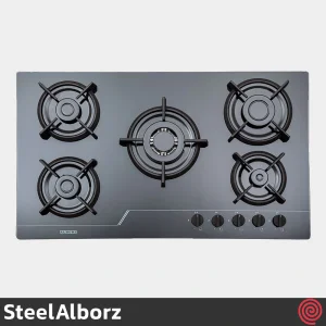 اجاق گاز صفحه ای 5 شعله استیل البرز مدل SteelAlborz G-5961I | بدنه شیشه ای