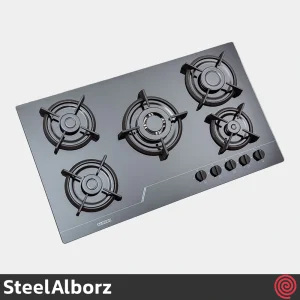 اجاق گاز صفحه ای 5  شعله استیل البرز مدل SteelAlborz G-5961I | بدنه شیشه ای