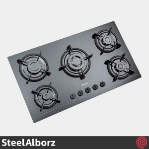 اجاق گاز صفحه ای 5  شعله استیل البرز مدل SteelAlborz G-5964I | بدنه شیشه ای