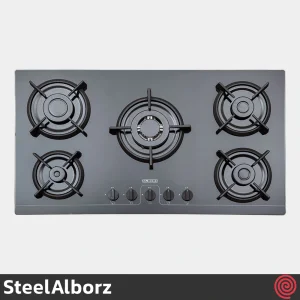 اجاق گاز صفحه ای 5 شعله استیل البرز مدل SteelAlborz G-5964I | بدنه شیشه ای