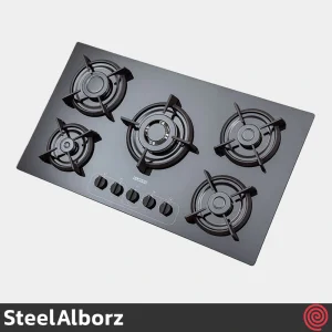 اجاق گاز صفحه ای 5 شعله استیل البرز مدل SteelAlborz G-5968I | بدنه شیشه ای