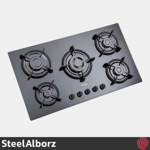 اجاق گاز صفحه ای 5 شعله استیل البرز مدل SteelAlborz G-5968I | بدنه شیشه ای