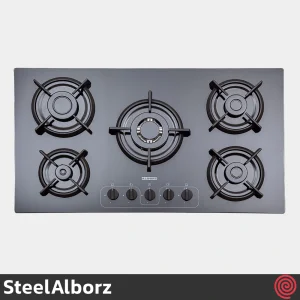 اجاق گاز صفحه ای 5 شعله استیل البرز مدل SteelAlborz G-5968I | بدنه شیشه ای