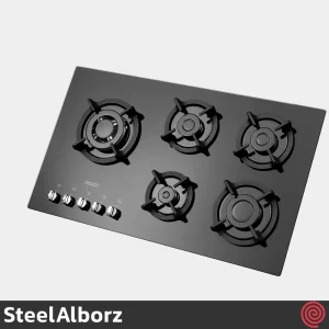 اجاق گاز صفحه ای 5 شعله استیل البرز مدل SteelAlborz G-5957IL | بدنه شیشه ای