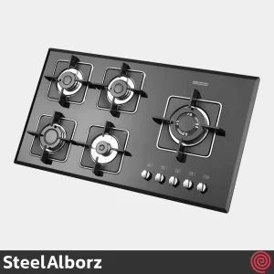 اجاق گاز صفحه ای 5 شعله استیل البرز مدل SteelAlborz G-5959IR | بدنه شیشه ای
