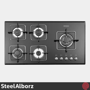 اجاق گاز صفحه ای 5 شعله استیل البرز مدل SteelAlborz G-5959IR | بدنه شیشه ای