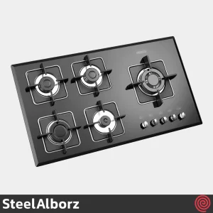 اجاق گاز صفحه ای 5 شعله استیل البرز مدل SteelAlborz G-5959IR | بدنه شیشه ای