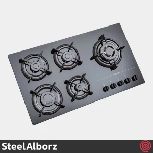 اجاق گاز صفحه ای 5 شعله استیل البرز مدل SteelAlborz G-5967IR | بدنه شیشه ای