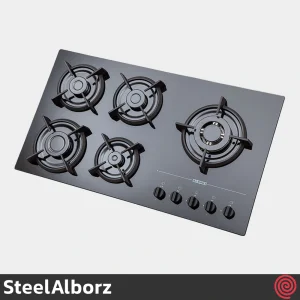 اجاق گاز صفحه ای 5 شعله استیل البرز مدل SteelAlborz G-5967IR | بدنه شیشه ای
