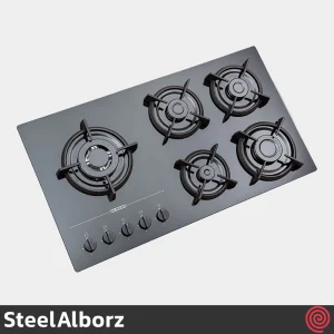 اجاق گاز صفحه ای 5 شعله استیل البرز مدل SteelAlborz G-5967IL | بدنه شیشه ای