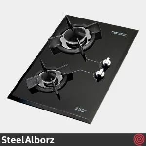 اجاق گاز صفحه ای 2 شعله استیل البرز مدل SteelAlborz G-2302 | بدنه شیشه ای