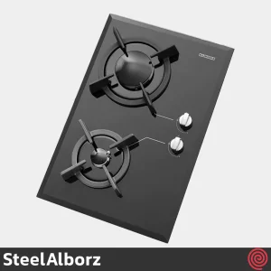 اجاق گاز صفحه ای 2 شعله استیل البرز مدل SteelAlborz G-2302 | بدنه شیشه ای