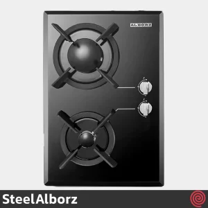 اجاق گاز صفحه ای 2 شعله استیل البرز مدل SteelAlborz G-2302 | بدنه شیشه ای