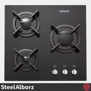 اجاق گاز صفحه ای 3 شعله استیل البرز مدل SteelAlborz G-3501 | بدنه شیشه ای