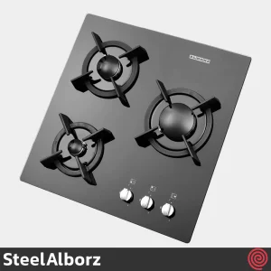 اجاق گاز صفحه ای 3 شعله استیل البرز مدل SteelAlborz G-3501 | بدنه شیشه ای