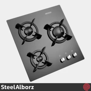 اجاق گاز صفحه ای 3 شعله استیل البرز مدل SteelAlborz G-3501 | بدنه شیشه ای