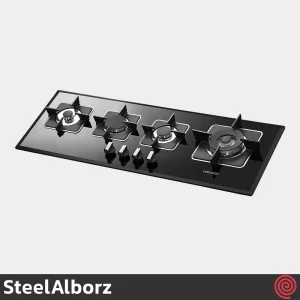 اجاق گاز صفحه ای 4 شعله استیل البرز مدل SteelAlborz G-4101 | بدنه شیشه ای