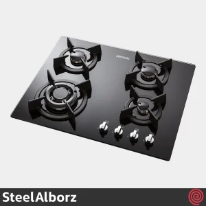 اجاق گاز صفحه ای 4 شعله استیل البرز مدل SteelAlborz G-4602 | بدنه شیشه ای