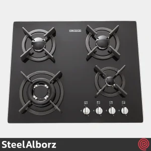اجاق گاز صفحه ای 4 شعله استیل البرز مدل SteelAlborz G-4602 | بدنه شیشه ای