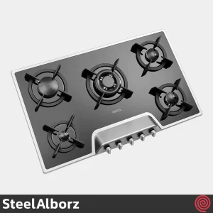 اجاق گاز صفحه ای 4 شعله استیل البرز مدل SteelAlborz G-5901S | بدنه شیشه ای