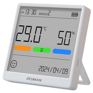 دماسنج و رطوبت سنج شارژی آتومن مدل ATuMan THSE Temperature and Humidity Clock