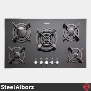اجاق گاز صفحه ای 5 شعله استیل البرز مدل SteelAlborz G-5904 | بدنه شیشه ای