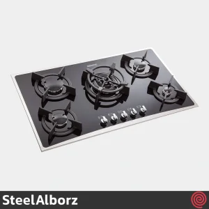 اجاق گاز صفحه ای 5 شعله استیل البرز مدل SteelAlborz G-5904S | بدنه شیشه ای