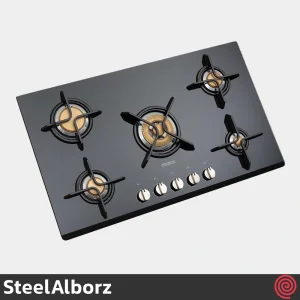 اجاق گاز صفحه ای 5 شعله استیل البرز مدل SteelAlborz G-5912 | بدنه شیشه ای