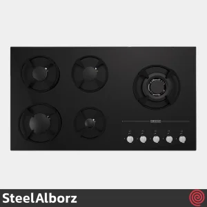اجاق گاز صفحه ای 5 شعله استیل البرز مدل SteelAlborz G-5917R | بدنه شیشه ای