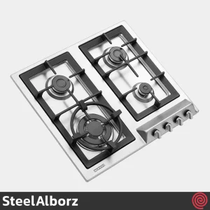 اجاق گاز صفحه ای 4 شعله استیل البرز مدل SteelAlborz S-4655I | بدنه استیل