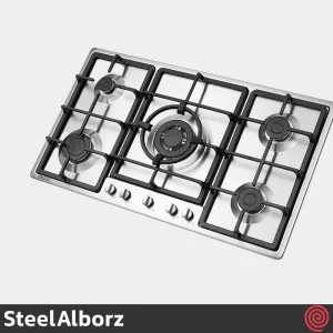 اجاق گاز صفحه ای 5 شعله استیل البرز مدل SteelAlborz S-5952I | بدنه استیل