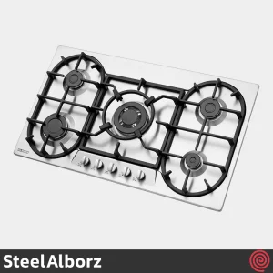 اجاق گاز صفحه ای 5 شعله استیل البرز مدل SteelAlborz S-5955I | بدنه استیل