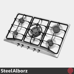اجاق گاز صفحه ای 5 شعله استیل البرز مدل SteelAlborz S-5956I | بدنه استیل