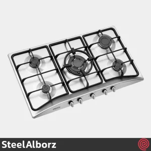 اجاق گاز صفحه ای 5 شعله استیل البرز مدل SteelAlborz S-5956I | بدنه استیل