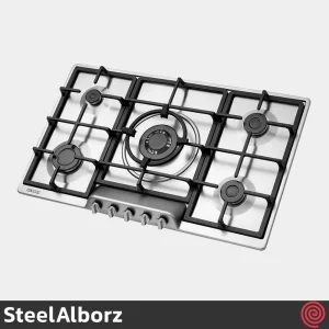 اجاق گاز صفحه ای 5 شعله استیل البرز مدل SteelAlborz S-5957I | بدنه استیل