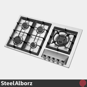 اجاق گاز صفحه ای 5 شعله استیل البرز مدل SteelAlborz S-5959I | بدنه استیل