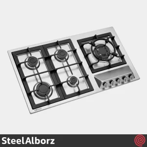 اجاق گاز صفحه ای 5 شعله استیل البرز مدل SteelAlborz S-5959I | بدنه استیل