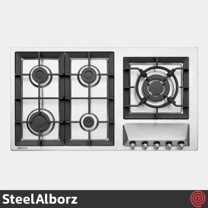 اجاق گاز صفحه ای 5 شعله استیل البرز مدل SteelAlborz S-5959I | بدنه استیل