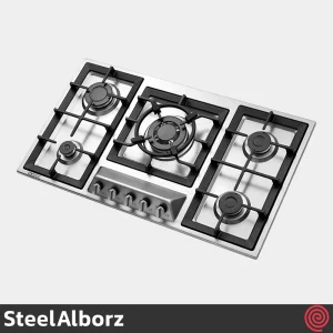 اجاق گاز صفحه ای 5 شعله استیل البرز مدل SteelAlborz S-5960I | بدنه استیل