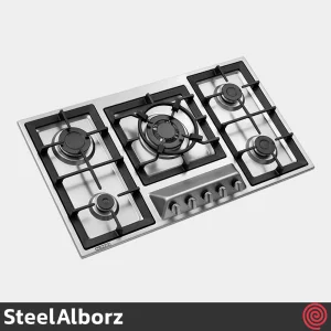 اجاق گاز صفحه ای 5 شعله استیل البرز مدل SteelAlborz S-5960I | بدنه استیل